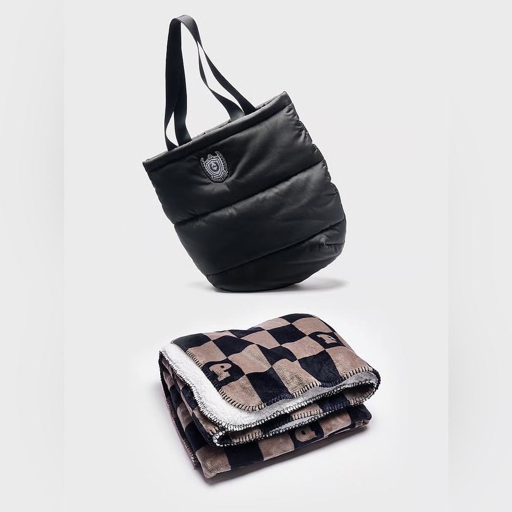 PINK Victoria’s Secret Quilted Tote Bag + Plush Blanket Set